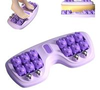 Portable Dual Foot Massage Roller, Dual Foot Acupressure Therapy for Pain Relief, Stress Relief and Improved Circulation, Portable Reflexology Tool for Home and Office Use (Violet)