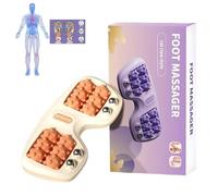 Portable Dual Foot Massage Roller, Dual Foot Acupressure Therapy, Tight Muscles & Sore Feet and Improved Circulation, Portable Reflexology Tool for Home & Office (#2)