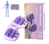 Portable Dual Foot Massage Roller, Dual Foot Acupressure Therapy, Tight Muscles & Sore Feet and Improved Circulation, Portable Reflexology Tool for Home & Office (#1)