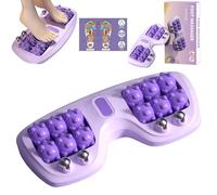 Portable Dual Foot Massage Roller, Dual Foot Roller Acupressure, Ergonomic Design Acupressure Tools, Deep Tissue Muscle Massage Tool, Portable Reflexology Tools for Home and Office Use (Purple,Small)