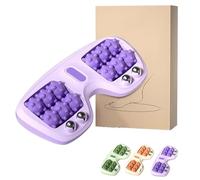 Portable Dual Foot Massage Roller, Dual Foots Acupressure Tool, Duals Foots Acupressure Therapy for Pain Relief, Say Goodbye to Tired Feet, for Home and Office Use (Purple)
