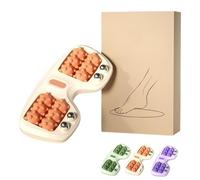 Portable Dual Foot Massage Roller, Dual Foots Acupressure Tool, Duals Foots Acupressure Therapy for Pain Relief, Say Goodbye to Tired Feet, for Home and Office Use (Orange)