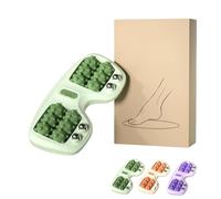 Portable Dual Foot Massage Roller, Dual Foots Acupressure Tool, Duals Foots Acupressure Therapy for Pain Relief, Say Goodbye to Tired Feet, for Home and Office Use (Green)