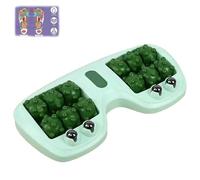 Portable Dual Foot Massage Roller, Dual Foots Acupressure Tools, Four-row roller foot massager, Stress Relief and Improved Circulation, for Home Office (Green)