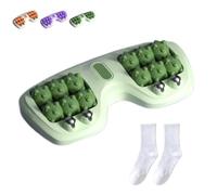 Portable Dual Foot Massage Roller, Dual Pressure Point Foot Massager, Foot Roller Massager Plantar for Feet, Suitable for Home Office Use (1Pc Green)