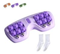 Portable Dual Foot Massage Roller, Dual Pressure Point Foot Massager, Foot Roller Massager Plantar for Feet, Suitable for Home Office Use (1Pc Purple)