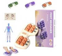 Portable Dual Foot Massage Roller, Ergonomic Foot Zoning, Pressure Point Massage Rollers, 3 in 1 Foot Massager Roller, Acupressure Rollers Massager for Home Office (Orange,29 * 15cm/11.4 * 6 in)