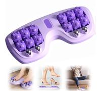 Portable Dual Foot Massage Roller, Feet Massager Plantar,Three Massage Techniques for Relieve Pain from Plantar Fasciitis and Improved Circulation (Purple)