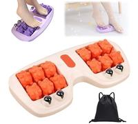 Portable Dual Foot Massage Roller, Foot Roller Massager Plantar Fasciitis for Men and Women, Dual Foots Acupressure Tools for Therapy & Pain Relief, Stress Relief and Improved Circulation(Orange)
