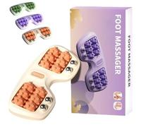 Portable Dual Foot Massage Roller, Plantar Fasciitis Rollers Improved Circulation, Portable Reflexology Tool, Deep Tissue Muscle Massage Tools for Home & Office (Orange)