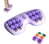 Portable Dual Foot Massage Roller, Portable Dual Massage Roller, 3-In-1 Acupressure Massager, for Home And Office Use (Purple)