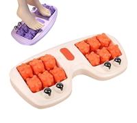 Portable Dual Foot Massage Roller, Stress Relief Pain and Improved Circulation, 3-In-1 Acupressure Massager for Home and Office Use (Purple) (Orange)
