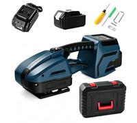Portable Electric Strapping Machine for 10-16mm PP PET Strap(Dark blue) | Automatic Strapping Tool with 4000 mAh Rechargeable Lithium Battery LED Screen and Toolkit for Packaging Box Carton