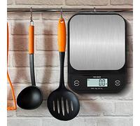 Portable Electronic Digital Scale with Large LED Display and Waterproof Weighing Surface - Kitchen and Bakery Scale with 6 Level Automatic Shutdown and Tare Function (7 kg et 1 g)