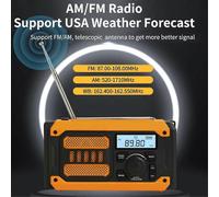 Portable Emergency Solar Rechargeable Radio Mini FM AM Hand Crank Emergency Radio with LED Flashlight Power Bank