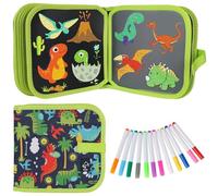 Portable Enfant Doodle Planches, Tablette Dessin Enfant Réutilisable, Bloc de Dessin Effaçable, avec 12 Stylos Colorés, 14 Page, Livre de Coloriage Effaçable pour Enfants (C)