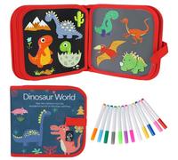 Portable Enfant Doodle Planches, Tablette Dessin Enfant Réutilisable, Bloc de Dessin Effaçable, avec 12 Stylos Colorés, 14 Page, Livre de Coloriage Effaçable pour Enfants (B)