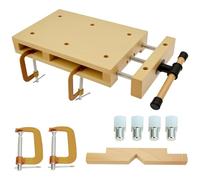 Portable Établi Bois-46,5 × 28 × 7 cm, Table de Travail avec Étau, Ajustable Établi Atelier Garage, Adapté pour La Sculpture, La Coupe, Le Serrage, Le Rabotage