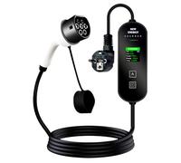 Portable EV 3.5KW 16A Équipement de charge de véhicule électrique avec écran LCD de 2,8 pouces et indicateur LED Double contrôle de la température Plug and Play pour les voyages