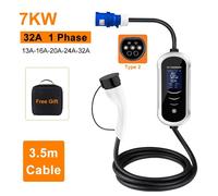 Portable Ev Chargeur Wallbox Type2 Câble 32a 7kw Prise Cee Evse Type1 Boîte De Charge J1772 Adaptateur Pour Voiture De Véhicule Électrique