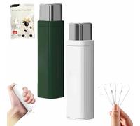Portable Floss Dispenser with 100 Pcs Dental Floss, Portable Automatic Floss Dispenser, Refillable Automatic Dental Floss Pick Case,Easy to Use, for Dating Travel Family Home Hotels (E-2PC)