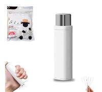 Portable Floss Dispenser with 100 Pcs Dental Flosses, Refillable Automatic Travel Floss Pick Organizer, Pop-Up Dental Tooth Picks Case (White)