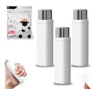 Portable Floss Dispenser with 100 Pcs Dental Flosses, Refillable Automatic Travel Floss Pick Organizer, Pop-Up Dental Tooth Picks Case (3PCS White)