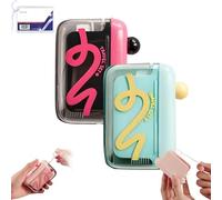 Portable Floss Pick Dispenser with One-Touch Eject, Travel Floss Picks Case with Clear Cover, with 100 Flosses Picks, Compact Case, for Travel and Home Use (2pcsB)