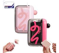Portable Floss Pick Dispenser with One-Touch Eject, Travel Floss Picks Case with Clear Cover, with 100 Flosses Picks, Compact Case, for Travel and Home Use (2pcsA)