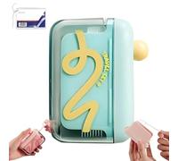 Portable Floss Pick Dispenser with One-Touch Eject, Travel Floss Picks Case with Clear Cover, with 100 Flosses Picks, Compact Case, for Travel and Home Use (Green)