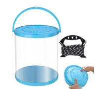 Portable Foldable Small Aquarium - Transparent Leak-Proof Catch & Release Fishing Bucket | Clear Observation Tank With Carry Handle | For Beach, Lake, River, Pool, Reservoir & Outdoor Nature Activitie