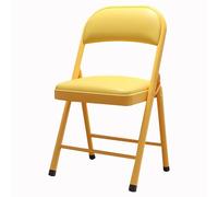 Portable Folding Chair with Padded Seat - Lightweight, Durable, Ideal for Camping, Picnics, Parties, Home & Office Use (Yellow)