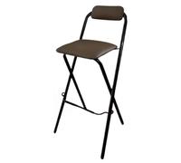 Portable Folding Kitchen Stool with Backrest & FootrestCushioned Bar Chair for Picnics Garden Parties & OfficesSeat Height: 70cm/27.5in