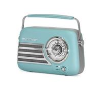 Madison Radio portable Freesound VR40 – Vintage 30W, longue autonomie, Bluetooth, FM – Bleu mat