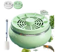 Portable Fruit and Vegetable Washing Machine, Waterproof Travel Cleaner Device for Produce Meat and Seafood, Multifunctional Kitchen Appliance Cleaner Prep Machine with Smart Mode (Green)