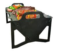 Portable Grill, Outdoor Cooking Station, Foldable Charcoal Barbecue, Easy Carry Handles, Heat Resistant Structure, 1 Unit, Steel Build, Great for Beach Trips, Garden Events, Bonfire Nights