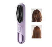 Portable Hair Straightener Comb, Rechargeable Cordless Styling, Adjustable 4 Temperature Hair Straightener with Safety, Travel Friendly Tool for Home Salon, Women Men Curly Wavy, Short Long Beach Use