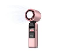 Portable Handheld Cooling Ice Fan, Folding Mini Powerful Cold Fans, 4000mAh Rechargeable, 2-6 Hours Of Battery Life Can Be Worn Around The Neck Held In The Hand Or Placed on A Table (Pink)