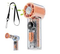 Portable Handheld Fan, Rechargeable Battery Cooling, Digital Display Speed Control, 100 Level Adjustable Airflow Quiet for Summer Travel Camping Festivals Sports Desk Hiking Fishing Use