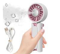 Portable Handheld Fan, USB Rechargeable Foldable Mini Personal Fans, Battery Operated Fan With Base, Adaptable Travel Hand Fans For Indoor Outdoor Travel Hiking Camping Beach Running Home Gym Office