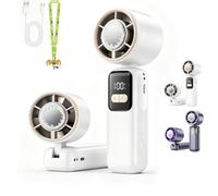 Portable Handheld Fan with Ice Cooler, Turbo Rechargeable Fan (White)