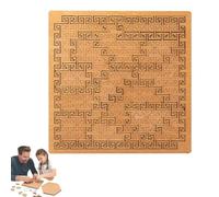 Portable Hard Difficult Wooden Jigsaw Puzzles for Adults, Reverse Thinking Mind Bending Wooden Jigsaw Puzzle, and Brain Training Games (Square - Auspicious)