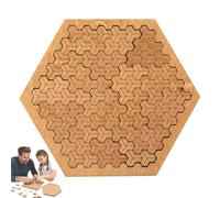 Portable Hard Difficult Wooden Jigsaw Puzzles for Adults, Reverse Thinking Mind Bending Wooden Jigsaw Puzzle, and Brain Training Games (Hexagonal)