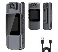 Portable HD Action Camera, 4K UHD Mini Body Camera with Audio and Video Recording, 150° Wide Angle 180° Rotatable Lens with 1.54in Display Night Vision Motion Detection for Daily Volg (only 4K Camera)