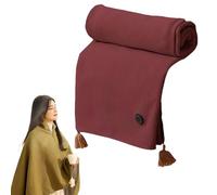 Portable Heated Blanket Wrap Shawl for Women, Châle chauffant portable pour femmes, Écharpe chauffante avec 3 niveaux de chauffage, Couverture chauffante USB cadeau pour famille et amis (Rouge)