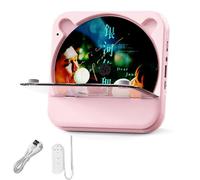 Portable Home CD Music Player+Remote Control Bluetooth 5.1 CD Player Dust Cover Radio Display for Kids Gift A