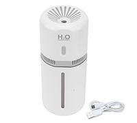 Portable Humidifier,180ml Car Humidifiers Portable Cool Mist,Small Air Humidifiers for Bedroom, Plants, Office, Travel, USB Charge with Color Night Lights White (Blanc)