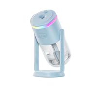 Portable Humidifier with 7-Color LED Light and Adjustable Mist - 280ml | 2 Mist Levels, Rotating Spray Head and Starry Projector Light for Desk, Bedroom, Office, Car and Travel Use