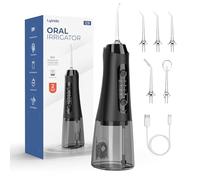 Portable Hydropulseur Dentaire, Réservoir 320ML, 4 Modes Étanche IPX7 Water Flosser, Irrigateur Oral Rechargeable Idéal pour Orthodontie, Appareil Dentaire, Gencives Sensibles Maison et Les Voyages