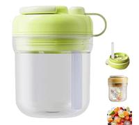 Portable Iced Coffee Cup with Ice Tray,Ice Cube Bottle 380ml with Straw, 3-in-1 Push-Type Ice Making Bottle with Reusable Lid & Bin,Water Bottle Tray for Home,Outdoor,Office,Summer Beverages (A)